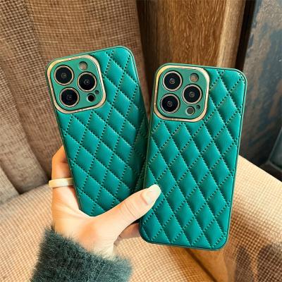 China High-end Green Simple and Small Perfume Shockproof Cell Phone Case For iphone 11 12 13pro Max Leather Phone Case For 11 12 13Pro XS/XSmax for sale