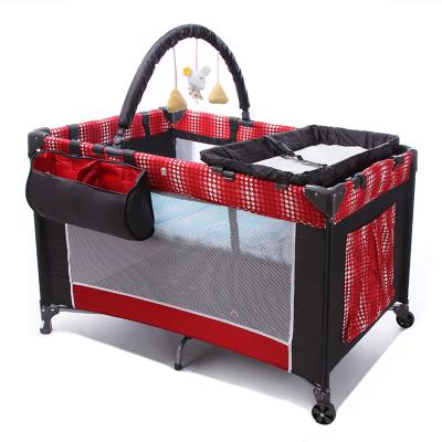 China Large Mosquito Mesh Modern Aluminum Adjustable Square Travel Fabricsoft Foldable Luxury Baby Playpens for sale