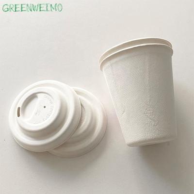 China Biodegradable Biodegradable Sugarcane Bagasse Mug Disposable Coffee Mug With Lid for sale