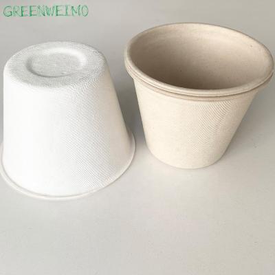 China Disposable Compostable Sugar Cane Bagasse Custom Logo Ice Cream Biodegradable Biodegradable Cup Take Away Cups for sale