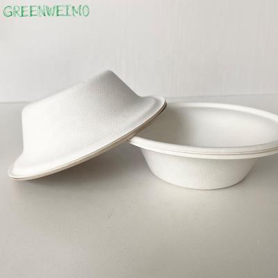 China Disposable Disposable Tableware Bagasse Salad Bowl Eco Friendly Compostable Soup Bowl With Lid for sale