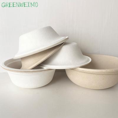 China Custom Size Disposable Tableware Bagasse Paper Pulp Biodegradable Kitchen Size Soup Bowl for sale