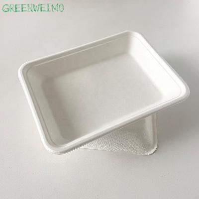 China Eco Friendly Disposable Cake Dish Dishes Bagasse Biodegradable Disposable Food Tray for sale