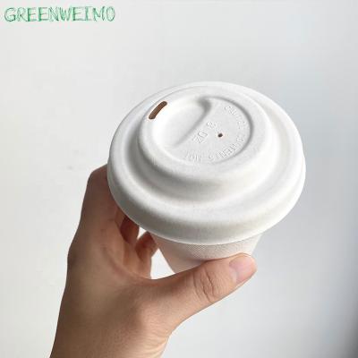 China Eco-friendly Biodegradable Coffee Tea Milk Pulp Bagasse Disposable Paper Cup With Lid for sale