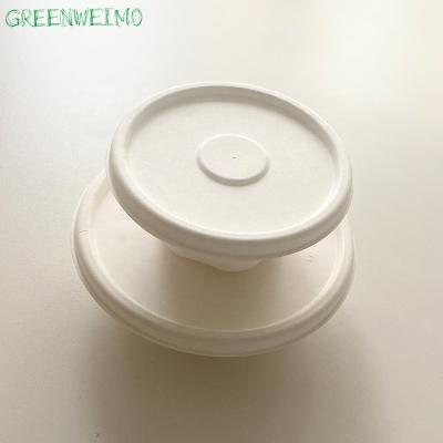 China Round Disposable Biodegradable Food Packaging Containers Pulp Bagasse Paper Salad Bowl With Lid for sale