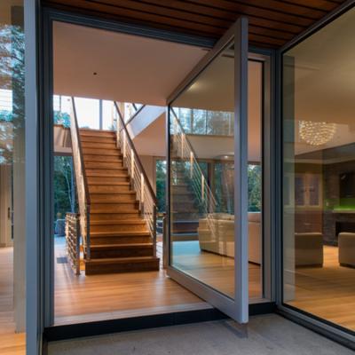 China ABYAT Insulating Glass Interior Pivot Door Villa Aluminum Pivot Door With Glass Panels for sale