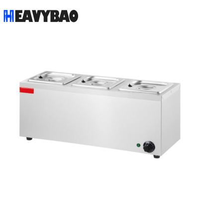 China Electric Hot Pots Bain Marie For Buffet Hotels 3 Heavybao Commercial Stainless Steel Food Warmer for sale