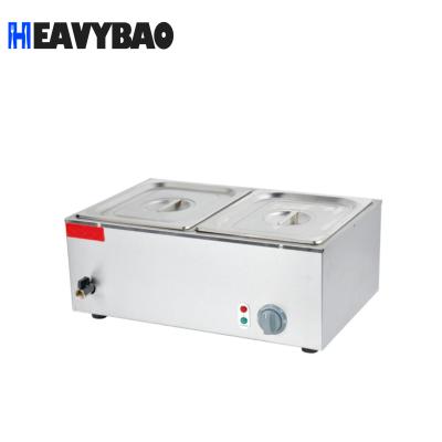 China Hotels Heavybao Commercial Square Food Warmer Stainless Steel 2 Pans Bain Marie For Sale Portable for sale