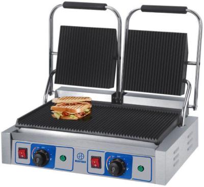 China Heavybao Sandwich Maker Aluminum Alloy Heating Plate Bread Steak Panini Sandwich Maker Top Fluted Grill 305*370*190mm for sale