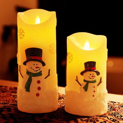 China Hot Wholesale Christmas Gift and Decoration Factory Snowman Electronic Candle for sale