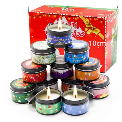 China 25oz Candle 12pcs Package Soy Wax Candle Festival Smokeless Scented Candle Birthdays Christmas Home Decoration for sale