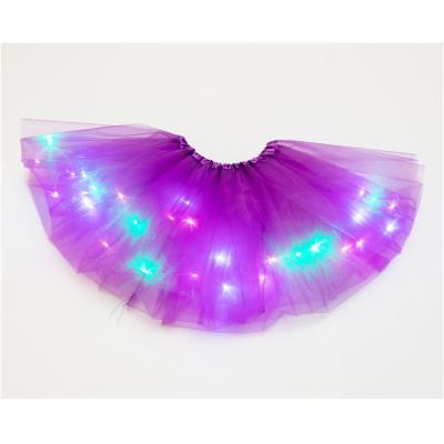 China 2021 Hot Selling Stage Dance Skirt And LED Dress Cute Luminous Women Girls Performance TUTU Skirt Star Skirt for sale