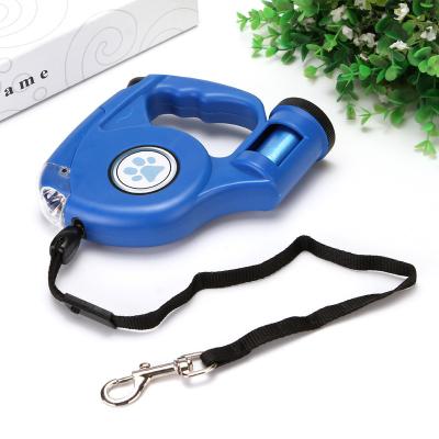 China Hot Selling Viable Amazon Pet Waste Disposal Dog Poop Picker With Dog Leash Hands Free Dogs Lead Rope With LED Lights for sale