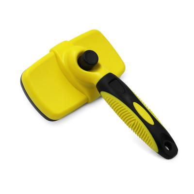 China Hot Selling Stocked Cat and Dog Grooming Brushes Pet Self-Cleaning Mold Slicker Brushes for sale