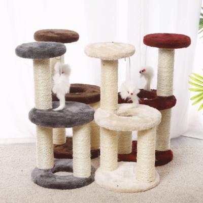 China Viable Cat Claw Three-Layer Three Column Disk Cat Climbing Frame Medium Cat Toy for sale