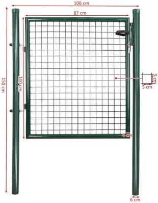 China Easily Assembled Q235 Europe Factory Round Style Steel Powder Coated Double Gate And Single Garden Posts for sale