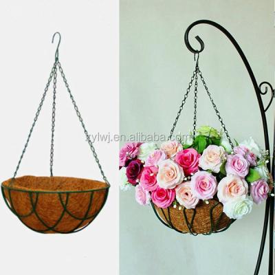 China Flower Planting Wire Basket With Coco Liner for sale