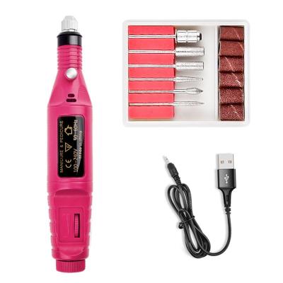 China 20000RPM Portable Rechargeable Electric Nail File Kit Portable Rechargeable Electric Nail Drill Machine Deluxe Professional Kit for sale