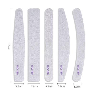 China Easy Apply Spare Sandpaper Nail File Set Half Moon Prismatic Double Sided UV Gel Polish Nail Art Buffer Tape Tool for sale