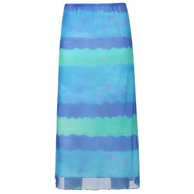 China Breathable Screen Printing Multicolor Tie-Dye Beauty Shoot Skirt Women Can Be Soft And Salty Skirt MIDI Fashion Soft And Salty Summer for sale