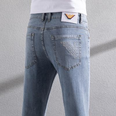 China Wholesale Customized Fade Proof Color Plus Size Jeans Men's Slim Stretch Casual Embroidered Skinny Pants for sale