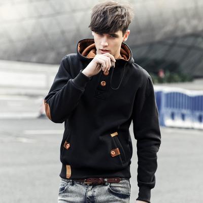 China Anti-Wrinkle Mens Solid Color Hoodie Jacket Youth Hooded Casual Pullover Hoodie for sale