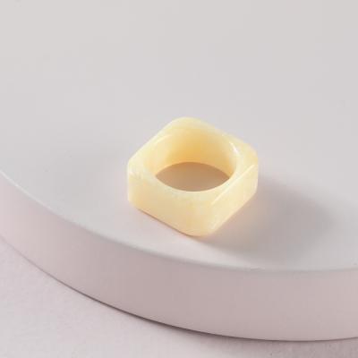 China Lead Free Nickel Free Youth Shape Square Shape Geometric Acrylic Rings Resin Material Eco Friendly Acrylic Rings For Women for sale