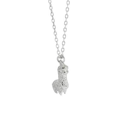 China Central Statistics Alpaca Nickel Free Lead Free Simple Silver Necklace S925 Sterling Silver Alpaca Pendant Necklaces for sale