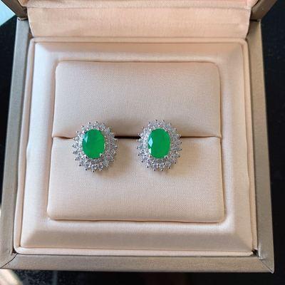 China Classic Lead Free Nickel Free Three Piece Zircon Emerald Necklace Earrings Jewelry Set For Party Rings S925 Sterling Silver Jewelry Set Fashion for sale