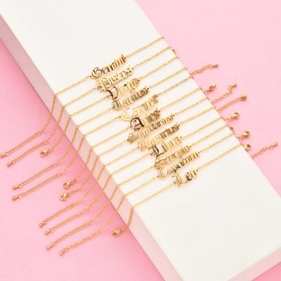 China Nickel Free Boho Jewelry 18K Lead Free Gold Plated Stainless Steel 12 Sign Anklet Zodiac Horoscope Astrology Anklet Letter Constellations for sale