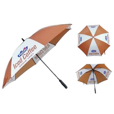 China Promotional Hotel and Resort Customize LOGO Outdoor Umbrella Golf Fold Advertising Patio Double Canopy Regenschirm Umbrella Ombrello for sale