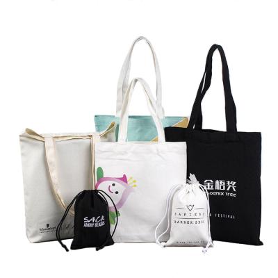 China Eco Friendly Handled Tote Duffle Bag Shopping Custom Print Drawstring Messenger Bags Cotton Promotional Organic Canvas Shoulder Bag for sale