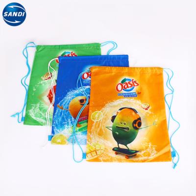 China Promotional Custom Folding Drawstring Polyester Collapsible Shopping Bag for sale