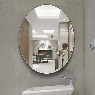 China Minimalist Factory Direct Decorative Oval Wall Mounted Mirror Irregular Shape Round Mirror for sale