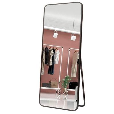 China Wholesale Modern High Quality Modern Minimalist Living Room Standing Mirror Silver Decor Full Floor Mirrors for sale