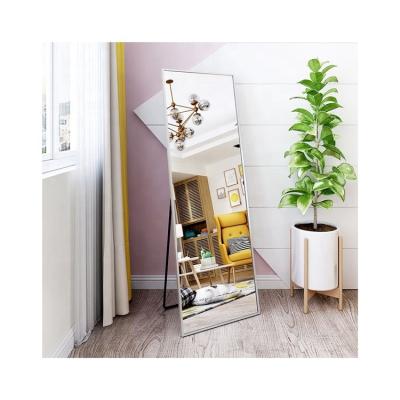 China High Quality Home Modern Minimalist Mirror Standing Silver Wall Living Room Decor Floor Full Glass Mirror for sale