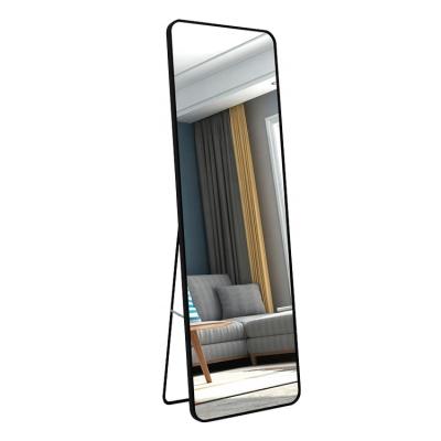 China Minimalist Decor 65*22 Large Framed Luxuray Long Standing Dressing Black Mirror Wall Dressing Full Length Mirror for sale