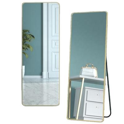 China Full Mirror Fashion Aluminum Alloy Bracket Mirror Bedroom Dressing Furniture Minimalist View for sale