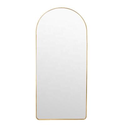 China Large Mirror Arch Wall Standing Floor Mirror Arch Wall Mirror Minimalist Cuerpo d'espejos Integral Dressing Entero for sale