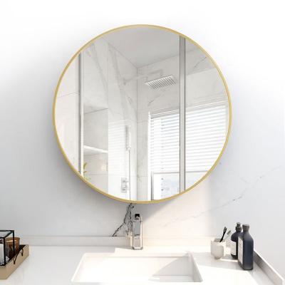 China Minimalist Epejos Surround Mirror Art Decor Wall Mounted Mirror Round Aluminum Alloy Funky Stylish Mirror for sale