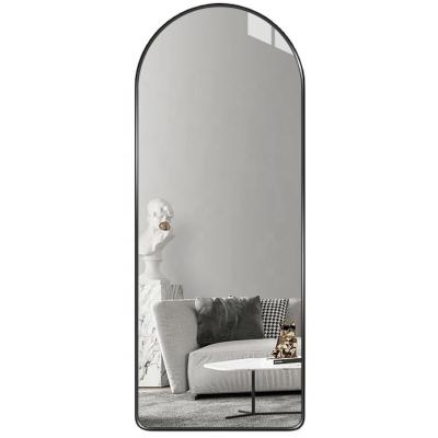 China Wholesale Minimalist Aluminum Full Floor Arch View Gold Full Mirror Bedroom Mirror for sale