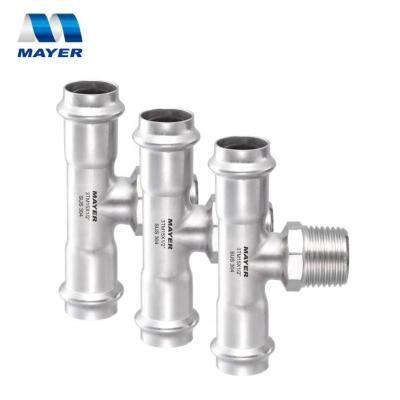 China Factory Price Stainless Steel Tee Liquid Plumbing Pipe Fitting For Water Supply for sale