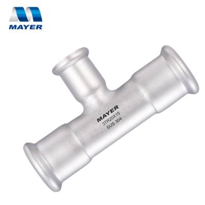 China Liquid Pipe Fitting Reducing Tee Fitting AS3688 Stainless Press for sale