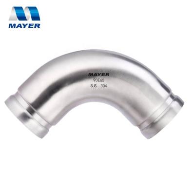 China Grooved Fluid Stainless Steel Fitting 90 Degree Elbow for sale