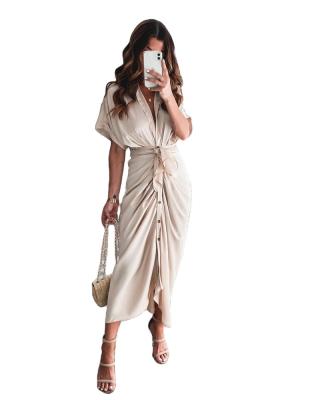 China 2021 summer new dress European and American fashion Anti-wrinkle forged face long dress for sale