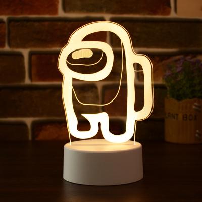 China 3D Color Changing Bedroom LED Night Light Remote Control Acrylic USB Desk Lamp for sale