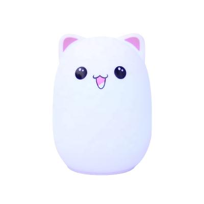 China Modern Silicone Led Light Cute Bedroom Night Light Rabbit Tapping Colorful Touch Style for sale