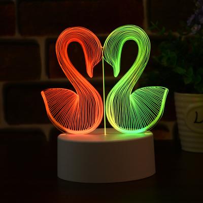 China New-designed Christmas Customized Children's New-designed Creative Animation Lamp 3D Illusion Room Decoration Acrylic Light Night Light for sale