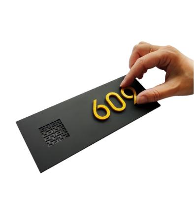 China 2020 Hot Selling Chinese Amazon Hollow Out Cheap Price Hotel Door House Number License Plate Room Number Signs Acrylic Door Plate Can Be Custom Made for sale