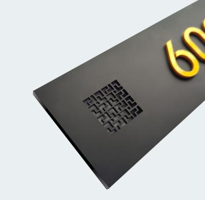 China Cavity modern house number gold door license plate three-dimensional flashing acrylic customization for sale